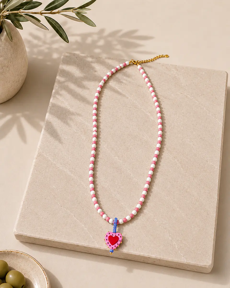 Collar Cuore Pop Rosa 1