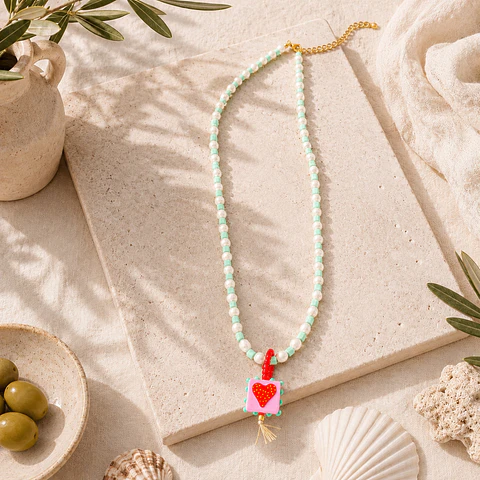 Collar Cuore Pop Menta