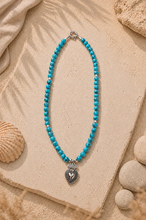 Collar Cuore Turchese