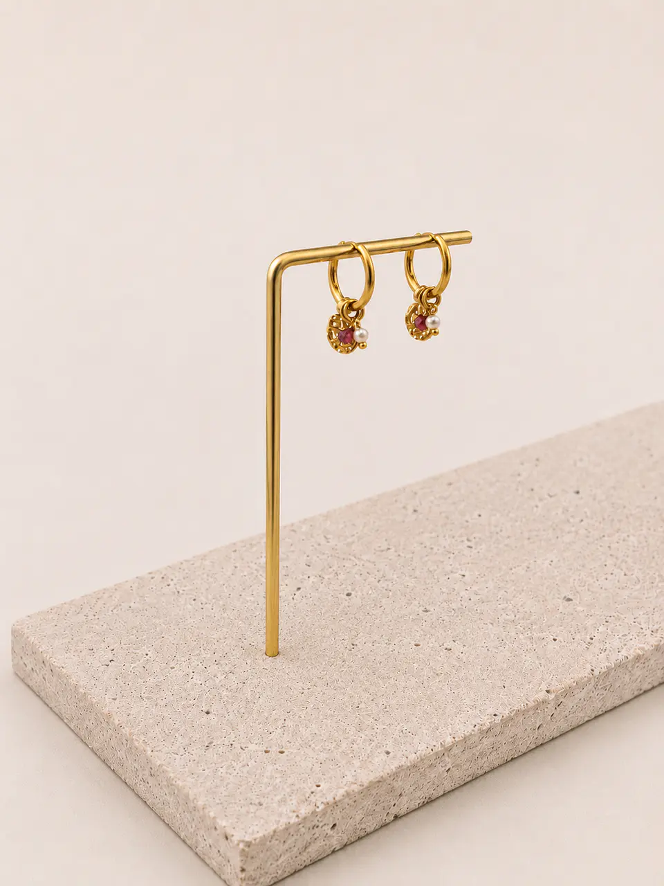 Aros Rubino Perla 1