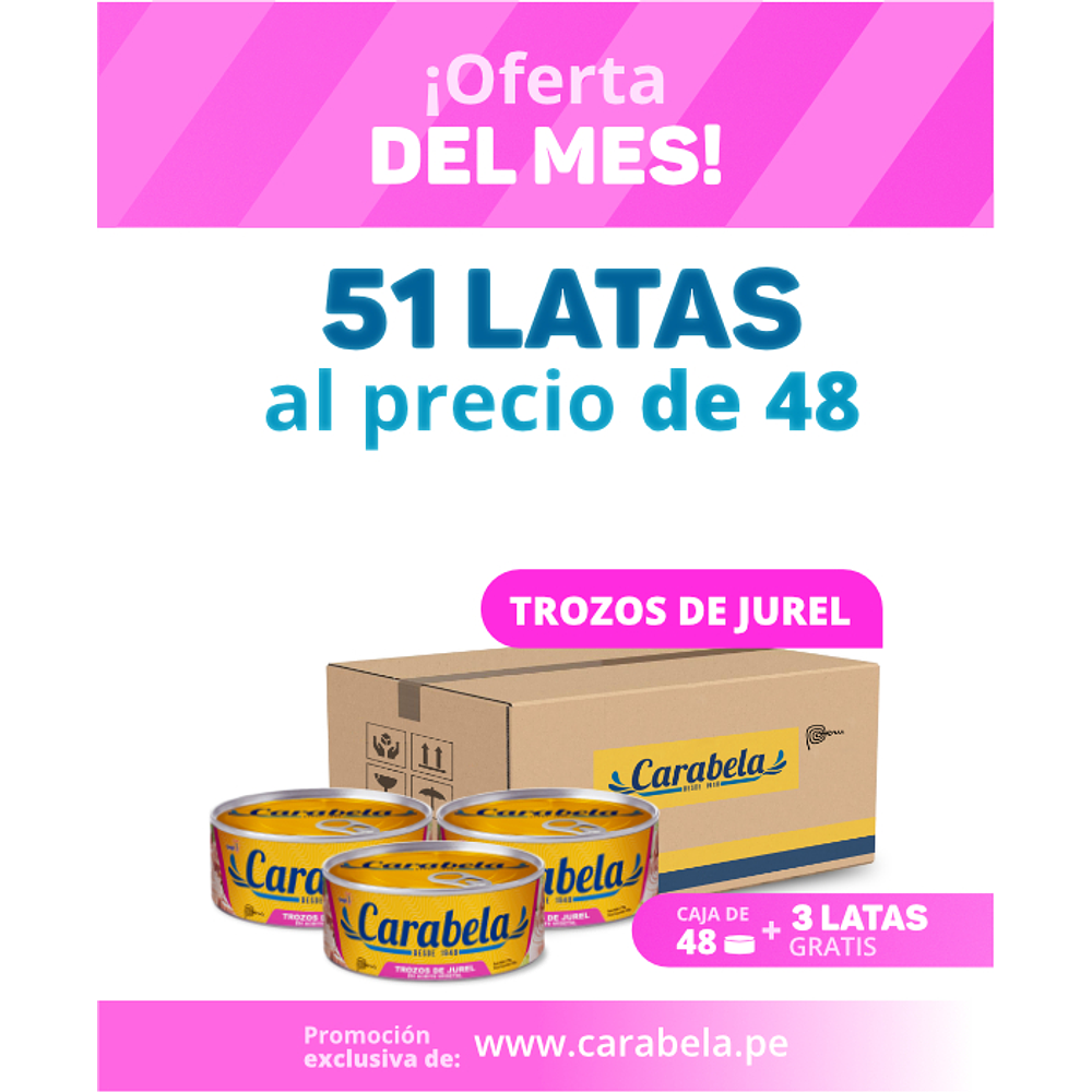 OFERTA DEL MES: Trozos de jurel Carabela en aceite vegetal