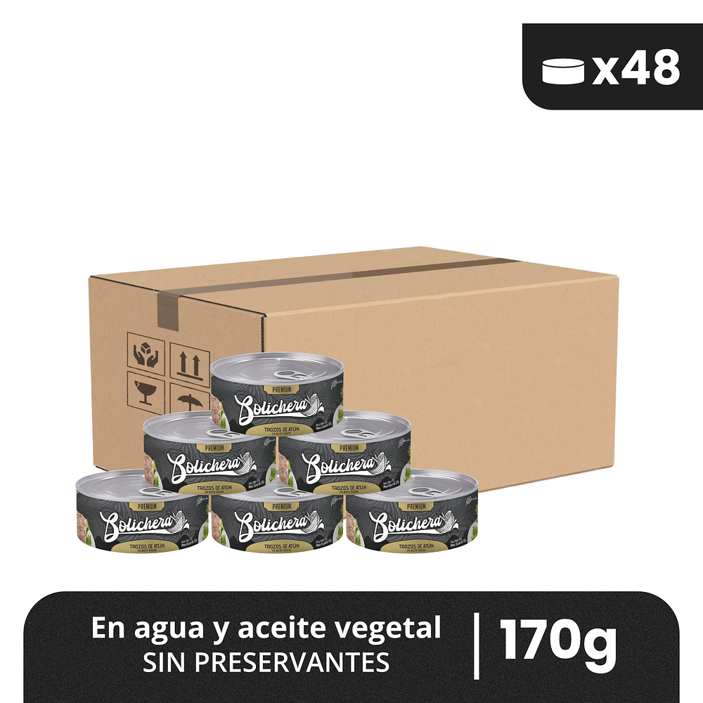 Trozos de Atún Bolichera Premium - Caja x48