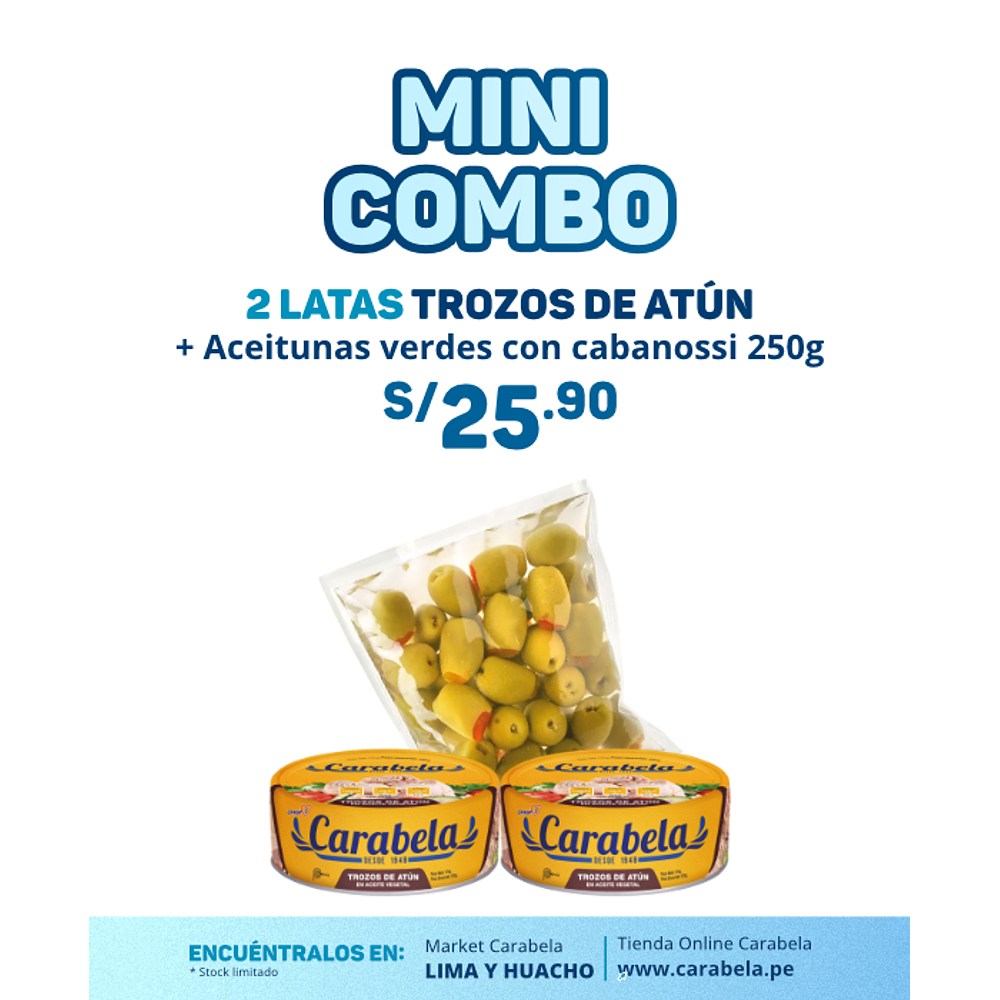 Mini Combo 4: Elige tu pack x2 + Aceitunas c/ Cabanossi