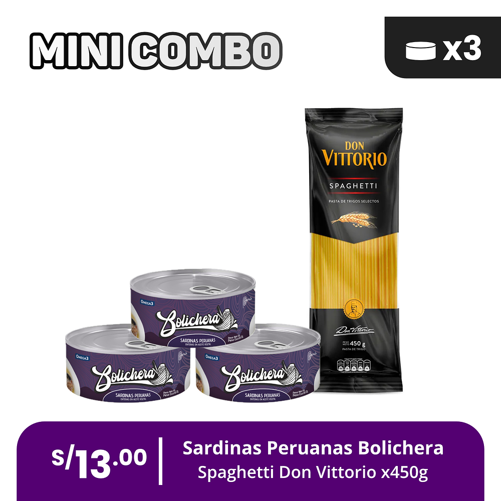 Mini Combo 5: Elige tu pack x3 + Spaguetti