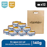  Filetes de Atún en agua y sal Carabela - Pack x12 
