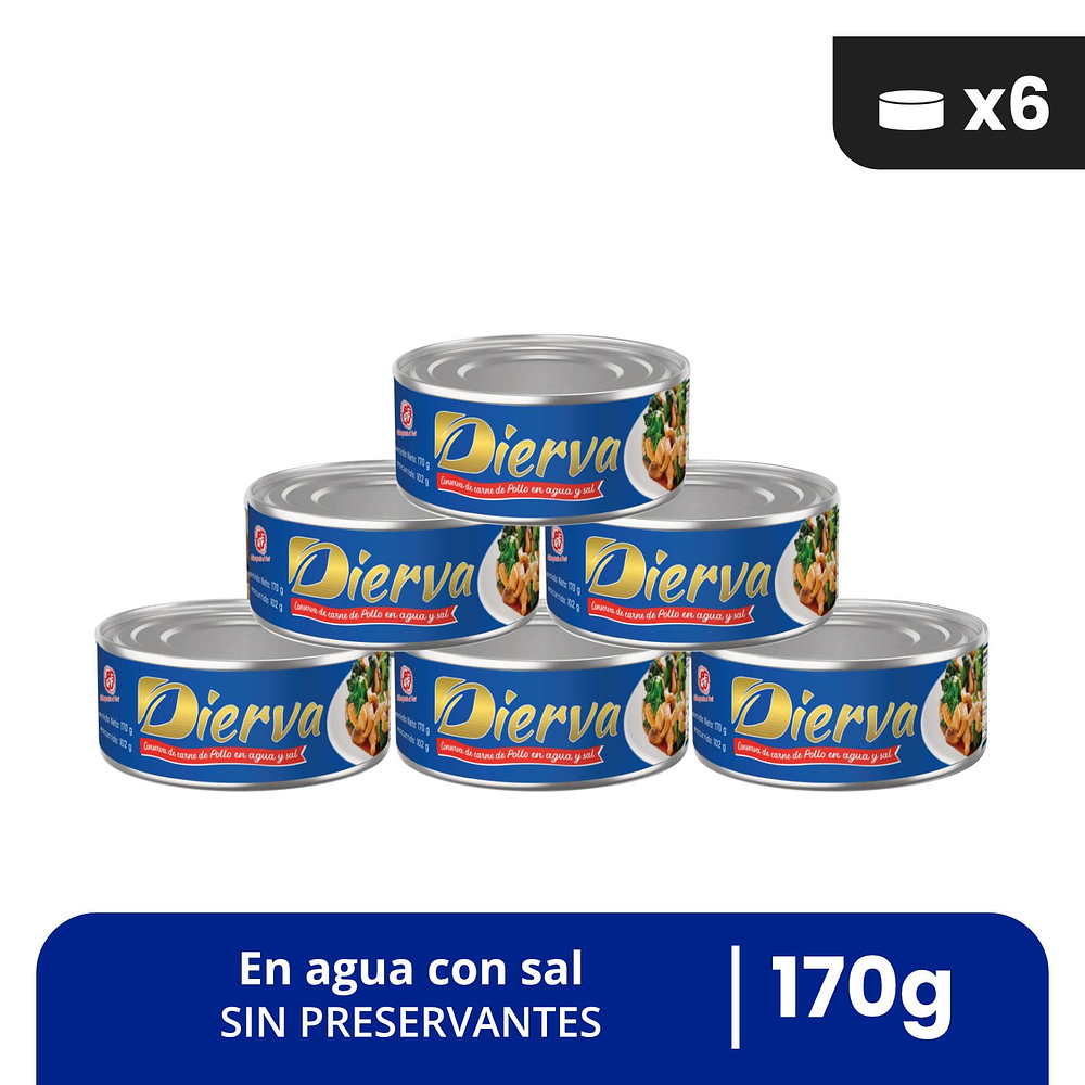Conserva de Pollo en agua y sal Pack x6