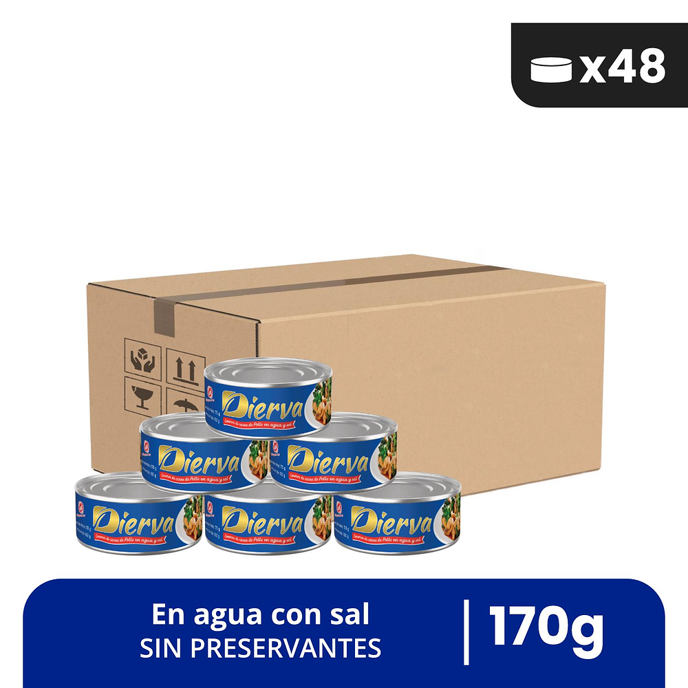 Conserva de Pollo en agua y sal Caja x48