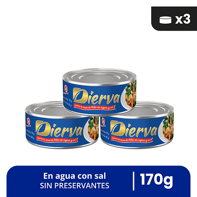 Conserva de Pollo en agua y sal Pack x3