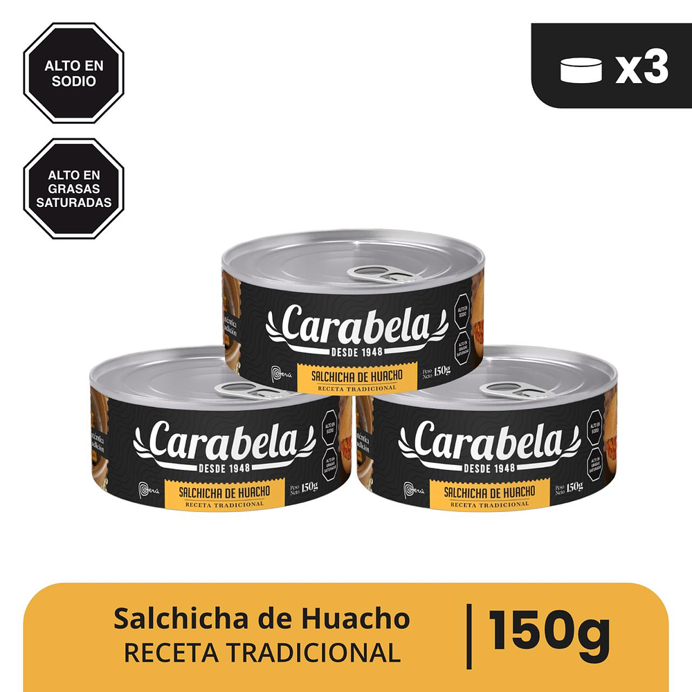Salchicha Huachana Carabela - Pack x3