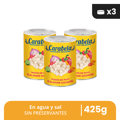  Trozos de Calamar (Pota) Pack x3