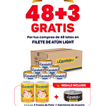 OFERTA DEL MES: Filetes de Atún en agua y sal Carabela - Caja x48+ 3 latas GRATIS