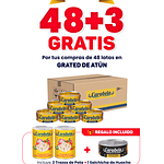 OFERTA DEL MES : Grated de atún en aceite vegetal Carabela - Caja x48+ 3 latas GRATIS