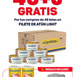 OFERTA DEL MES: Filetes de Atún con verduras en agua y sal Carabela - Caja x48+ 3 latas GRATIS