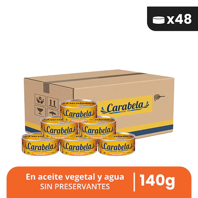  Trozos de Caballa en aceite vegetal Carabela - Caja x48