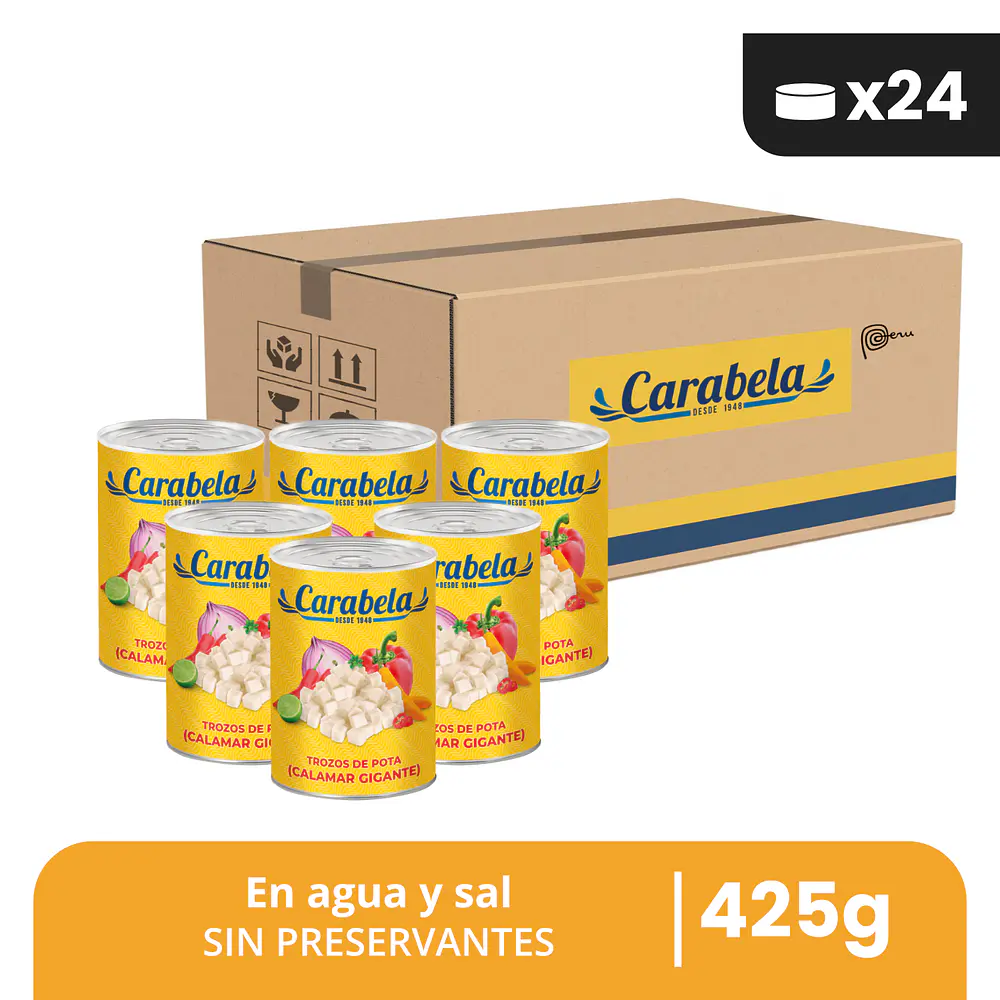 Trozos de Calamar (Pota) Caja x24 