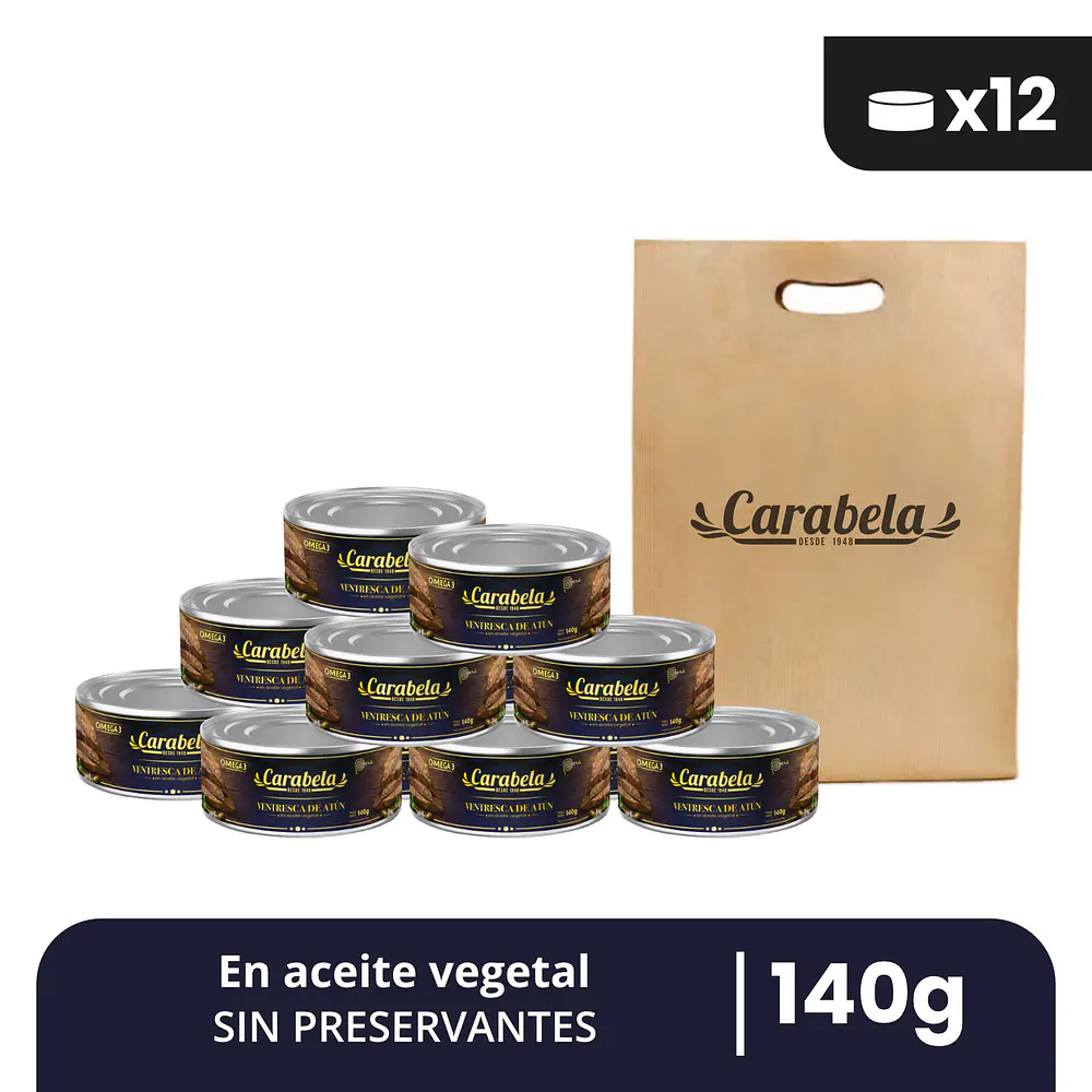 Ventresca de Atún en aceite vegetal - Pack x12