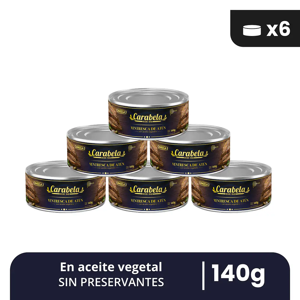 Ventresca de Atún en aceite vegetal - Pack x6