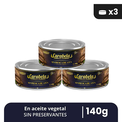 Ventresca de Atún en aceite vegetal - Pack x3
