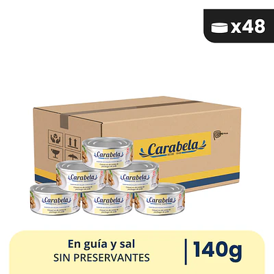 Conserva de Carne de Pechuga de Pollo Carabela – Caja x48