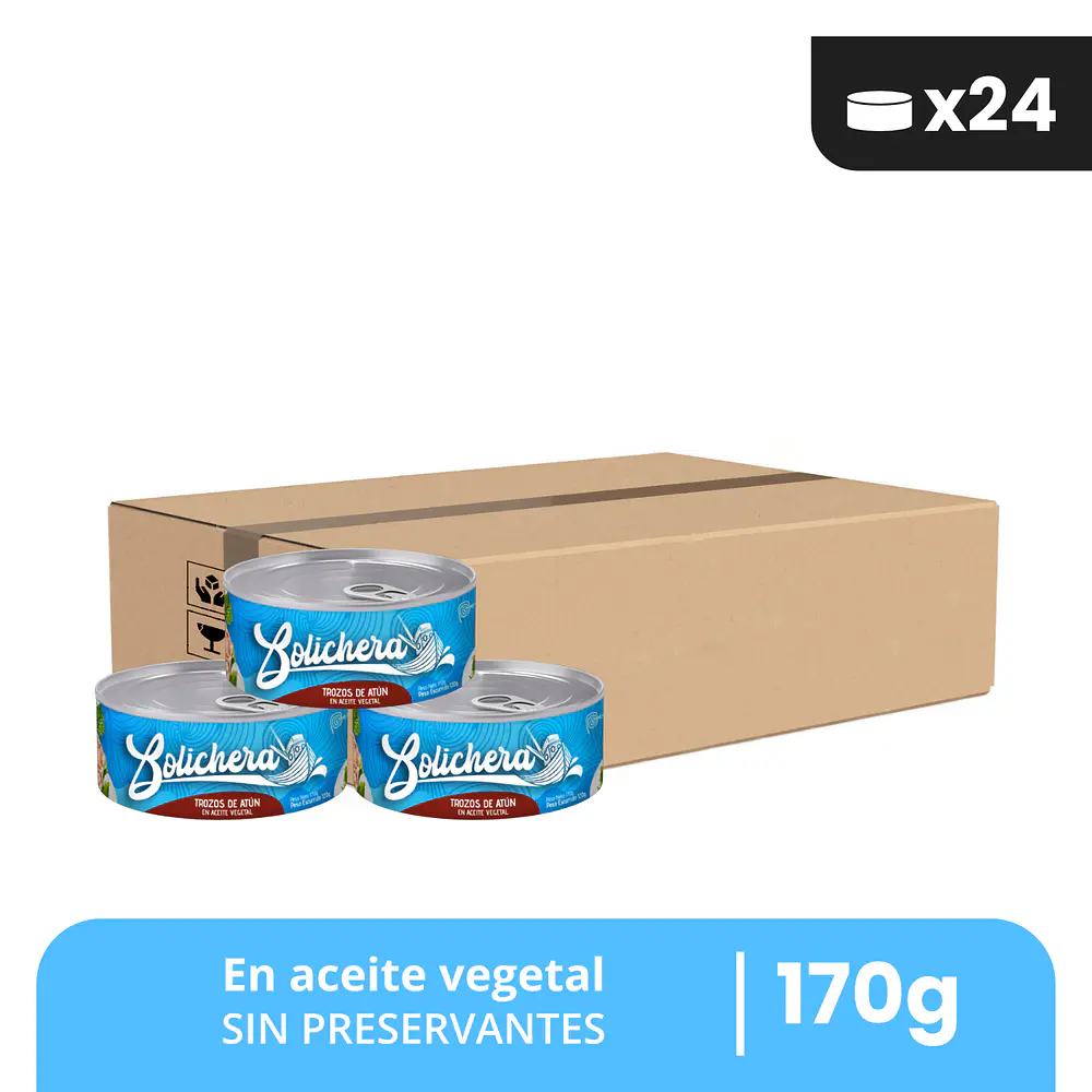 Conserva de Trozos de Atún en aceite vegetal Bolichera caja X24