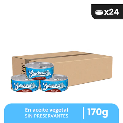 Conserva de Trozos de Atún en aceite vegetal Bolichera caja X24