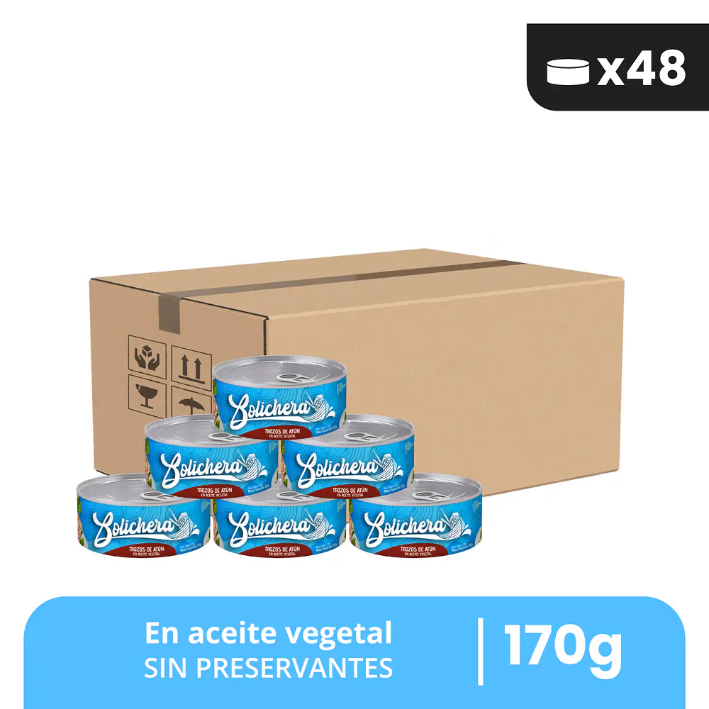 Conserva de Trozos de Atún en aceite vegetal Bolichera caja X48 