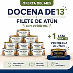  Filetes de Atún con verduras en agua y sal Carabela - Pack x12 