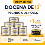 OFERTA DEL MES: Conserva de Carne de Pechuga de Pollo Carabela – Pack x12 +1 ventresca de atún GRATIS