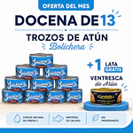 OFERTA DEL MES: Conserva de Trozos de Atún en aceite vegetal Bolichera pack X12 +1 ventresca de atún GRATIS