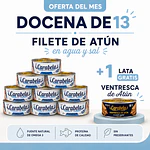  Filetes de Atún en agua y sal Carabela - Pack x12 