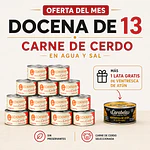 OFERTA DEL MES: Conserva de Carne de Cerdo en agua y sal Pack x12 +1 ventresca de atún GRATIS