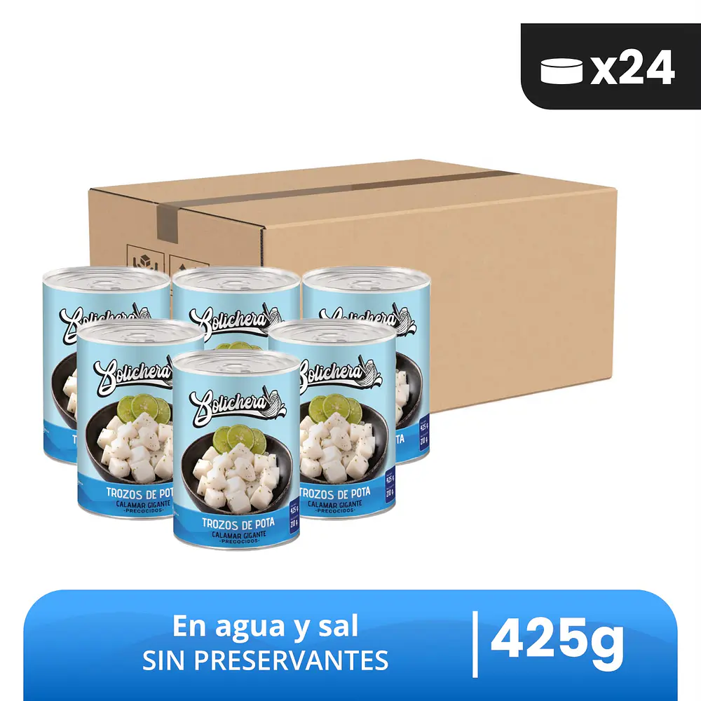 Trozos de Pota Bolichera Caja x24