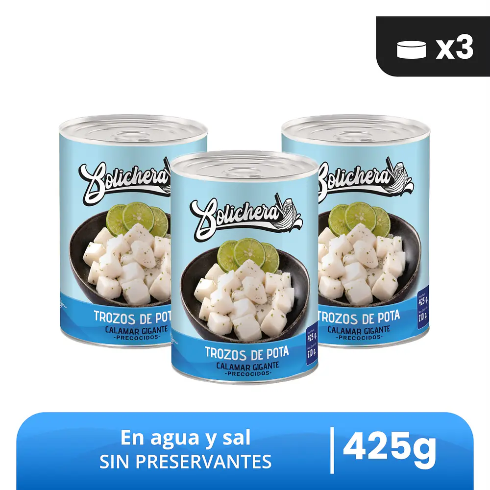 Trozos de Pota Bolichera Pack x3