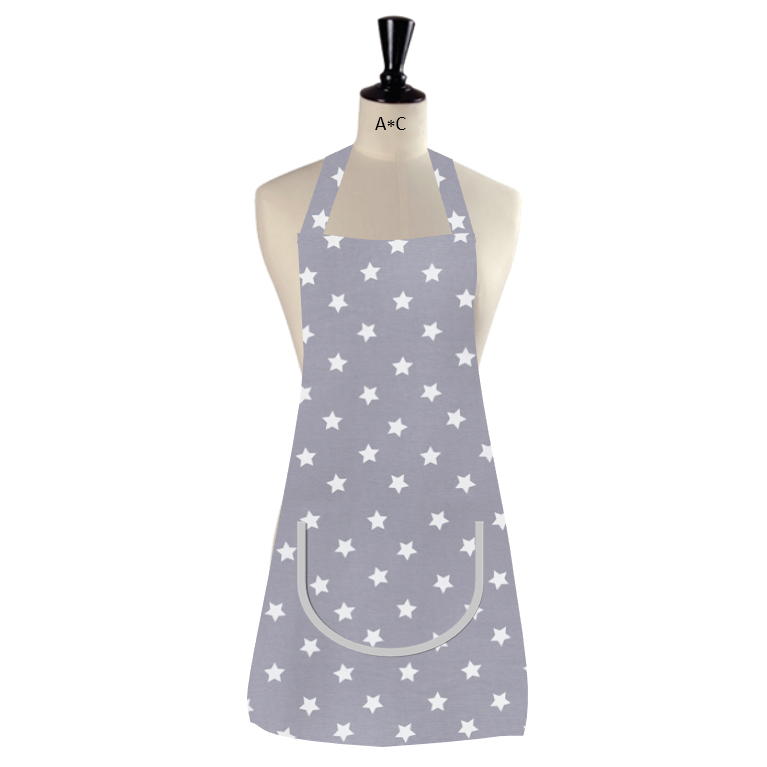 ESTRELLAS<br>GRIS<br>delantal multiuso<br>cocina y jardín<br><br>[ en stock ]<br>[ lleg 2 · 4 días ]