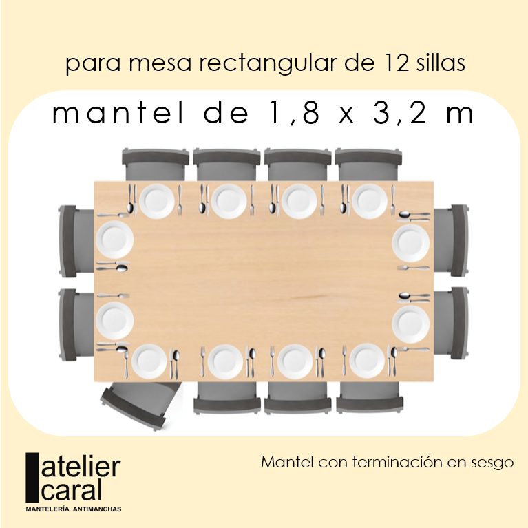 LUNARES GRIS <br> mantel rectangular antimanchas 1,8 x 3,2 m <br><br> en stock 🚚 llega 2 · 4 días