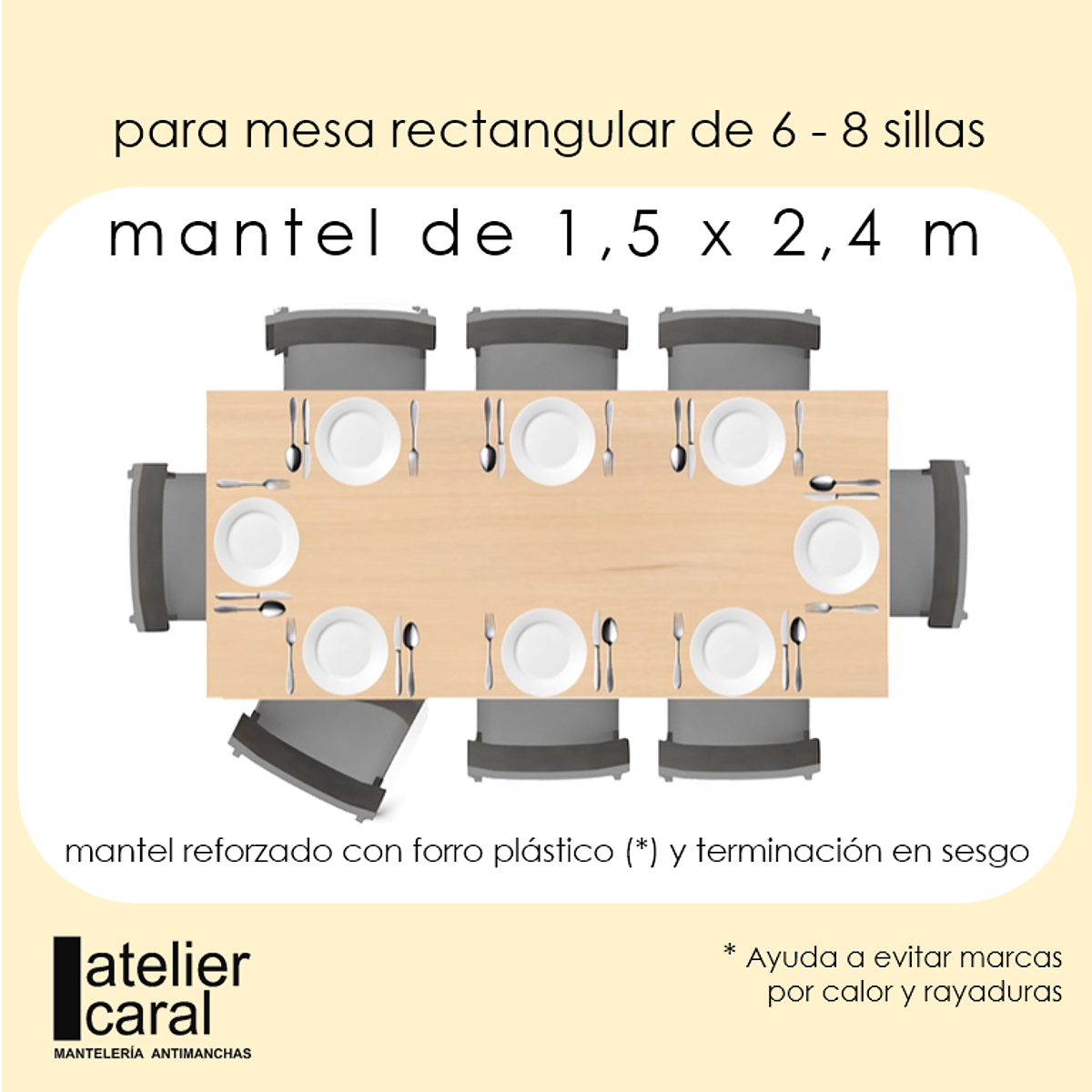 Mantel Antimanchas Limones - 1,5 x 2,1 m