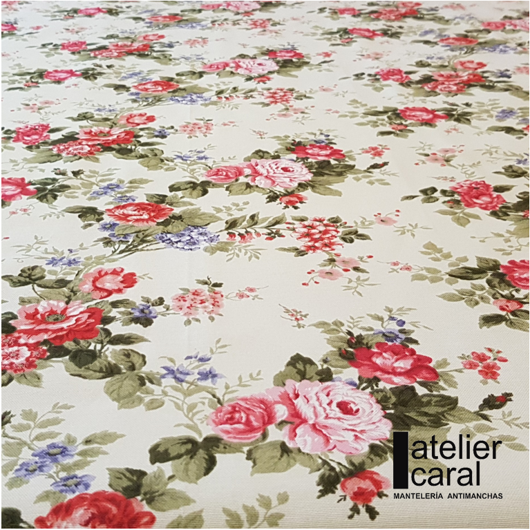 ROSAS ROJO<br>mantel antimanchas 1,8 x 2,7 m<br><br> [ ✂️ disponible ] en 7 · 9 días