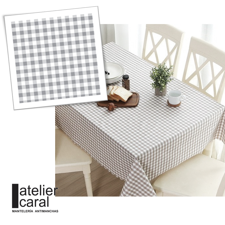 BISTROT GRIS <br> mantel rectangular antimanchas 1,8 x 3,2 m<br><br> en stock 🚚 llega 2 · 4 días