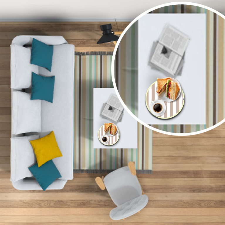 Individual Auxiliar 30 cm · RAYAS en Beige