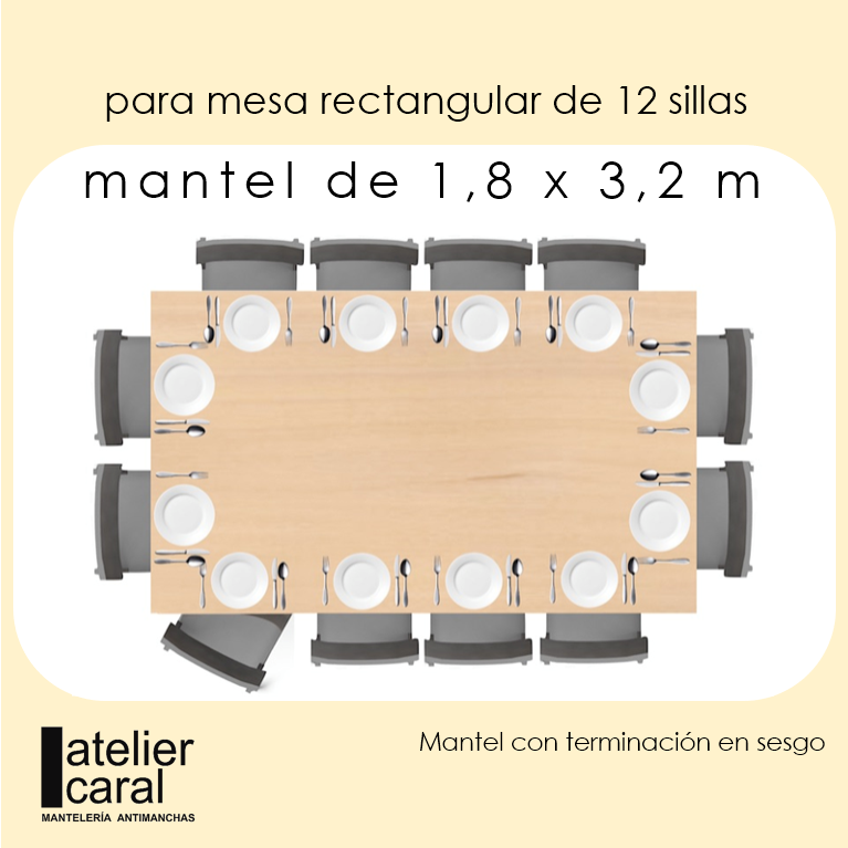 RAYAS AZUL mantel rectangular antimanchas 1,8 x 3,2 m<br><br> [ ✂️ disponible ] en 7 · 9 días