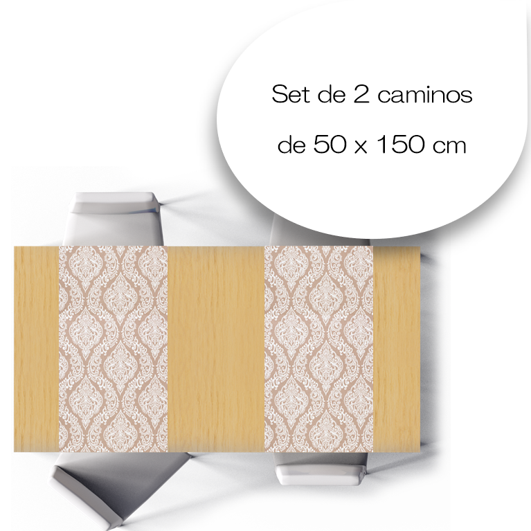 VICTORIAN BEIGE                                              set 2 caminos 50 x 150 cm c/u                                                              ✂️ a confección 🚚 llega 5 · 7 días