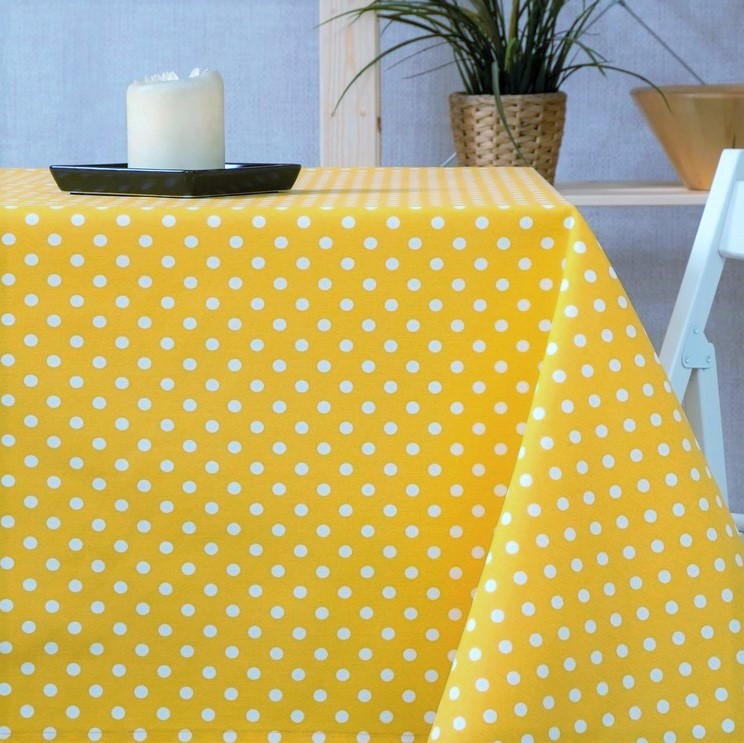 LUNARES AMARILLO <br>mantel antimanchas redondo 1,8 m <br><br> en stock 🚚 llega 2 · 4 días