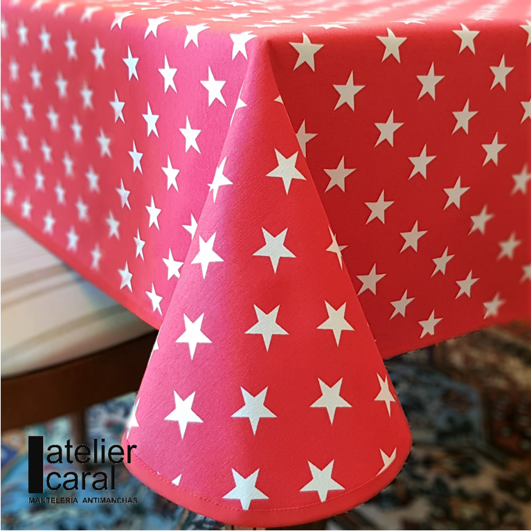 ESTRELLAS<br>ROJO<br>mantel rectangular<br>1,8 x 3,2 m<br><br>[ a confección ]<br>[ llega 7 · 9 días ]