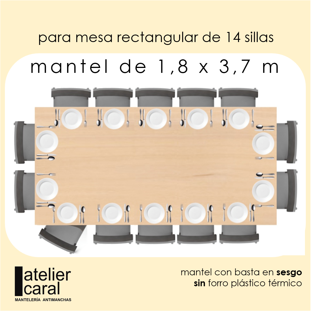 PALMERAS VERDE <br> mantel rectangular antimanchas 1,8 x 3,7 m<br><br> ✂️ disponible en 5 · 7 días