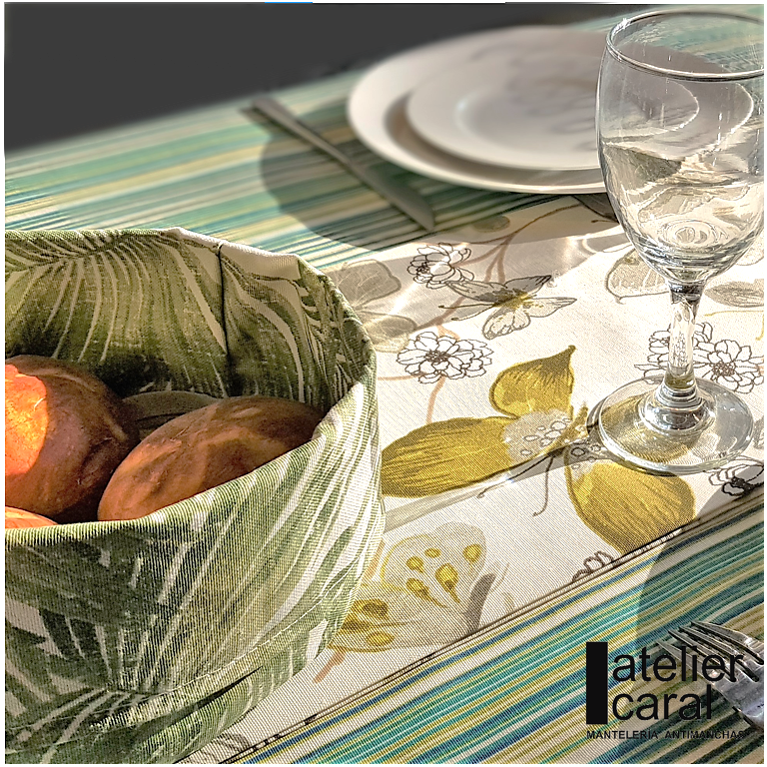 PALMERAS VERDE <br> camino de mesa antimanchas 50 x 150 cm <br><br> ✂️ disponible en 5 · 7 días