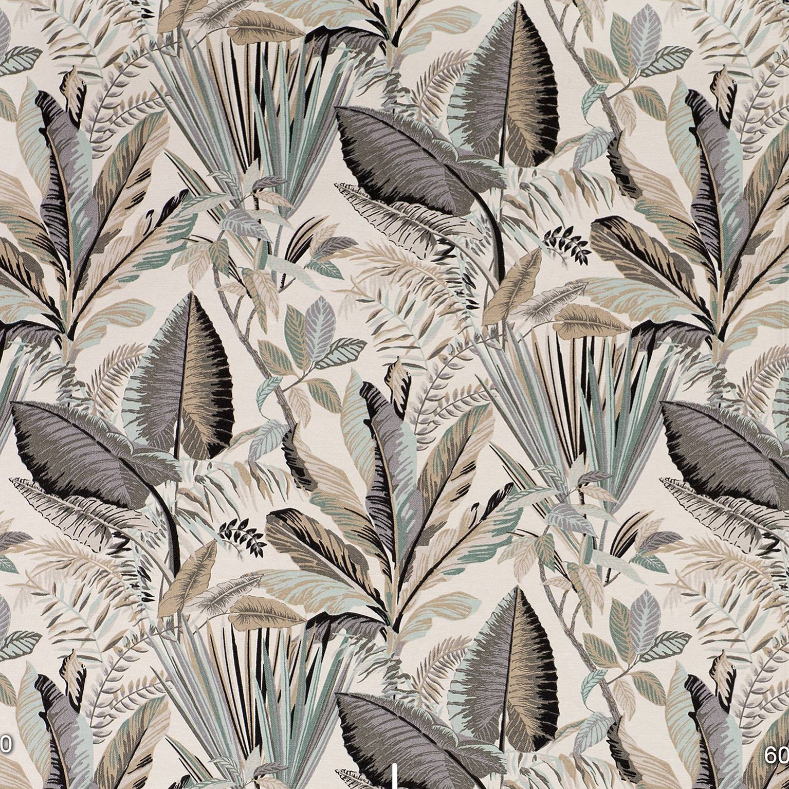 JARDÍN TROPICAL GRIS MENTA mantel 1,5 x 2,4 m antimanchas