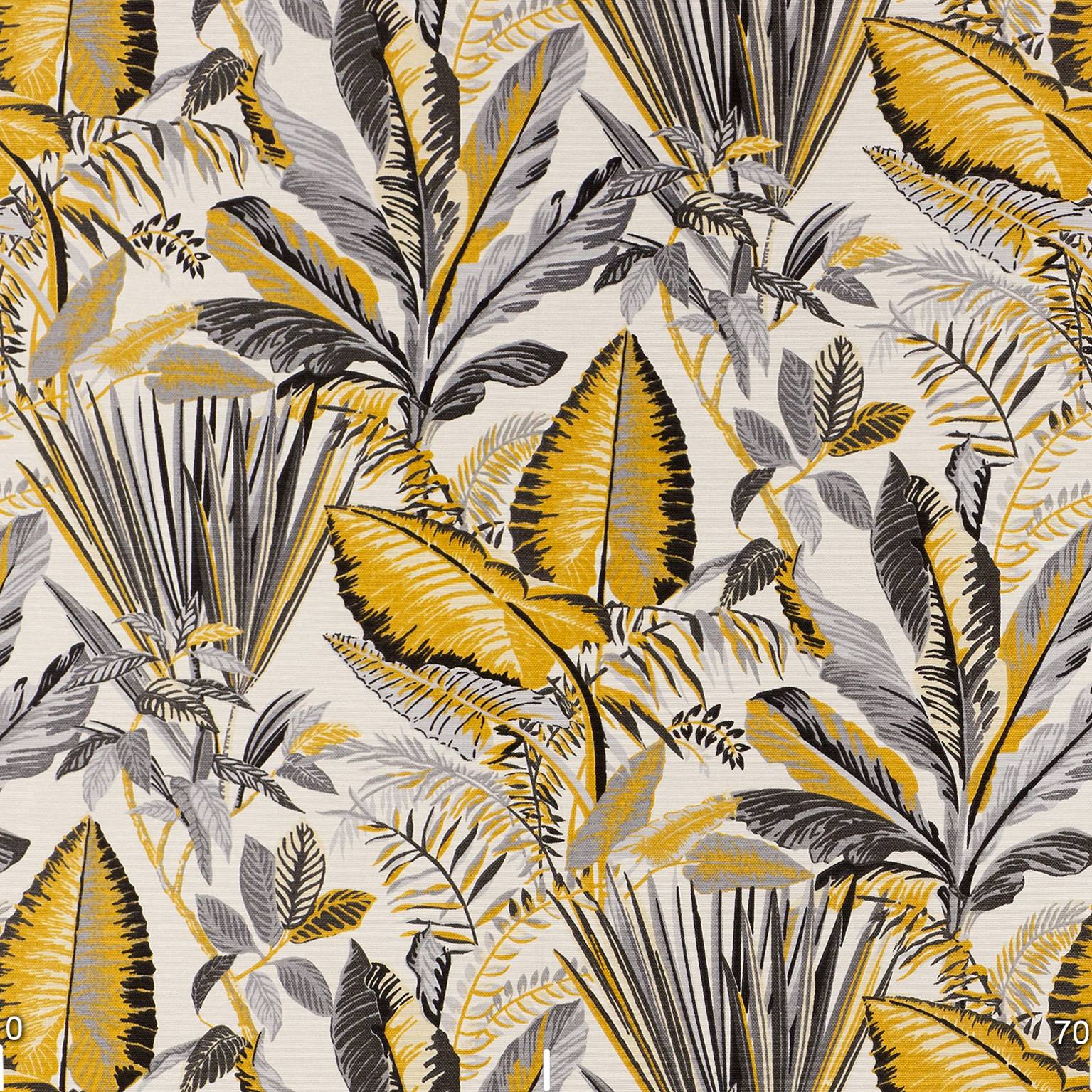 JARDÍN TROPICAL GRIS AMARILLO mantel 1,5 x 2,1 m antimanchas