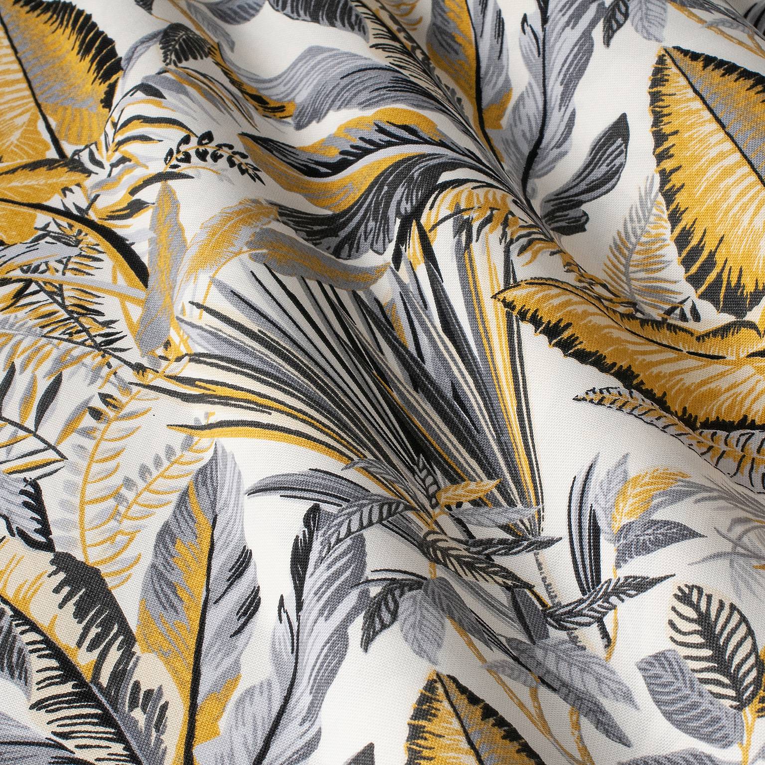 JARDÍN TROPICAL GRIS AMARILLO mantel 1,5 x 2,1 m antimanchas