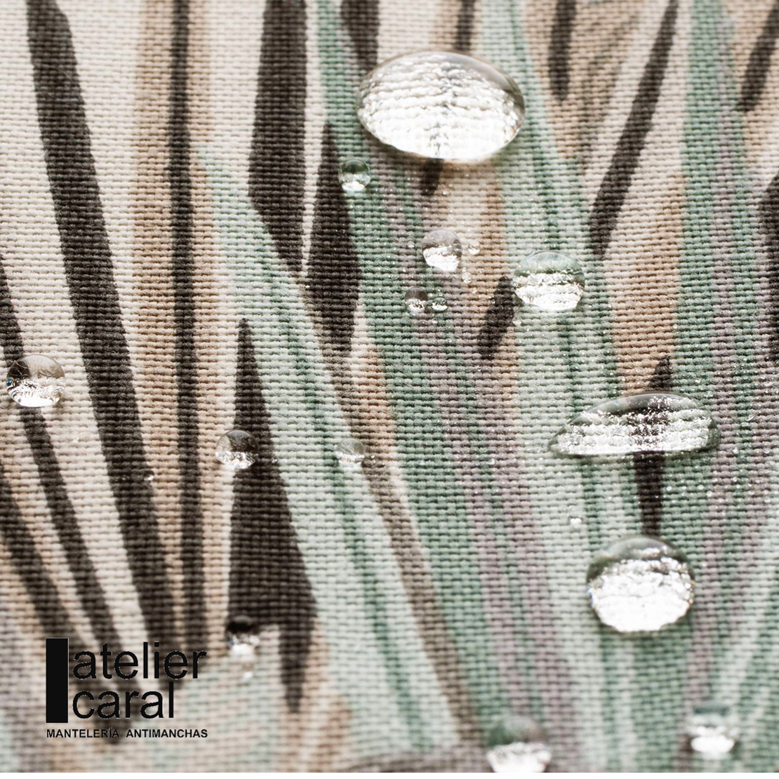 JARDÍN TROPICAL MENTA mantel redondo diámetro 1,5 m antimanchas