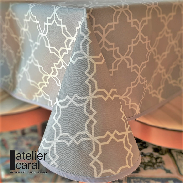 KHATAM GRIS mantel largo 3,7 m